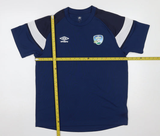Umbro Men's Blue Football Training T-Shirt Size L Short Sleeve
