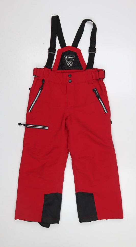 Boys UK Size 8 Years Killtec Regular Fit Snow Pants Red Trousers