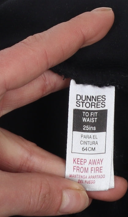 Additional view of Dunnes girls’ black velour sweatpants 25in waist - flower detail