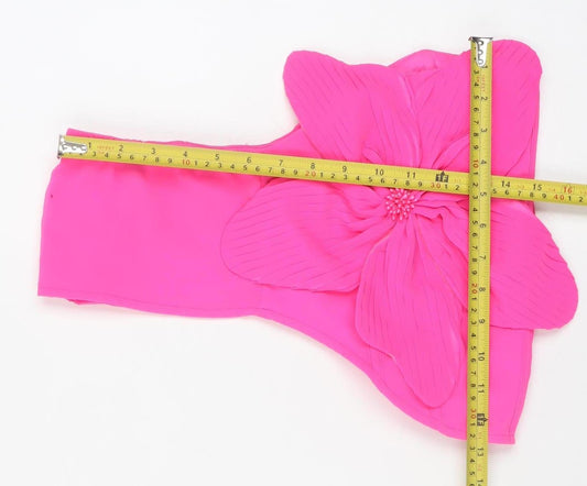 Womens UK Size 14 Boohoo Pink Cropped Blouse
