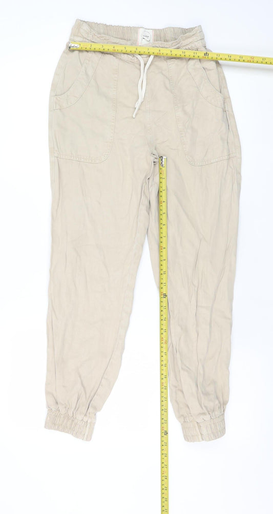Mens UK Size 6R River Island Relaxed Fit Jogger Beige Trousers