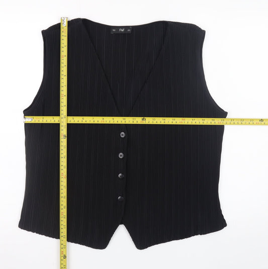 Womens UK Size 16 F&F Black Basic Blouse