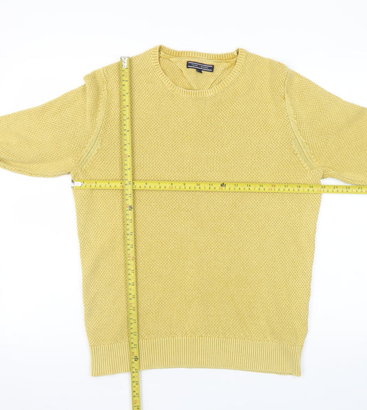 Mens UK Size S Tommy Hilfiger Yellow Pullover Jumper