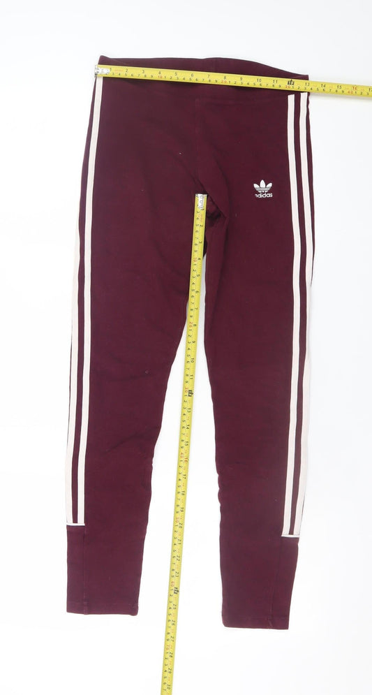 Womens UK Size 8 adidas Leggings Brown Leggings