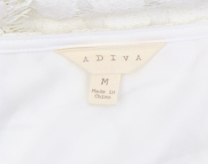 Womens UK Size M Adiva Ivory Lace Blouse