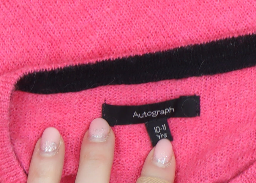 Girls UK Size 10-11 Years Marks and Spencer Pink Cardigan Jumper