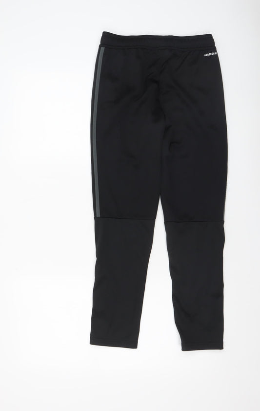 Boys UK Size 12 Years adidas Regular Fit Jogger Black Trousers