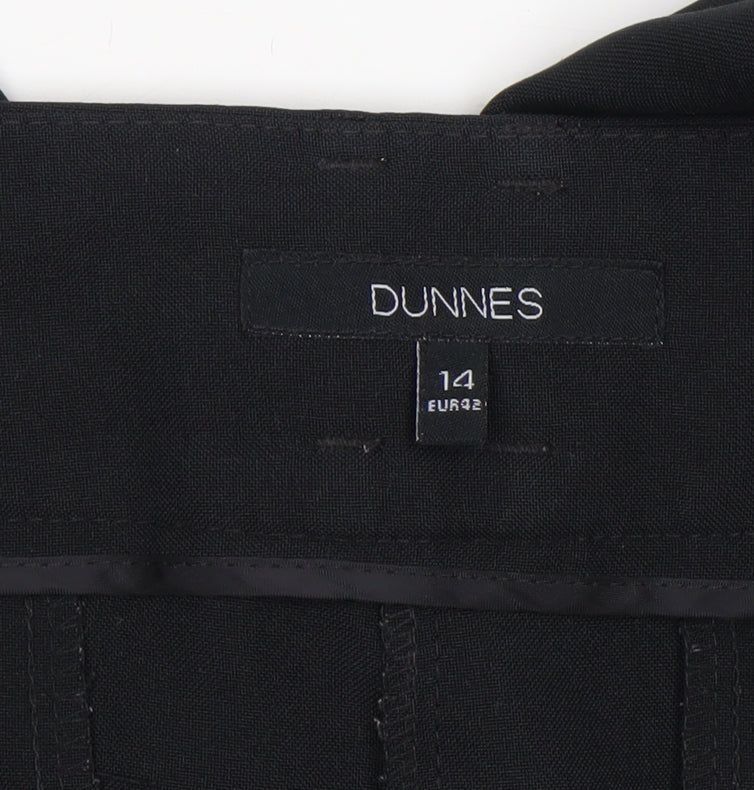 Womens UK Size 14 Dunnes Regular Fit Dress Pants Black Trousers
