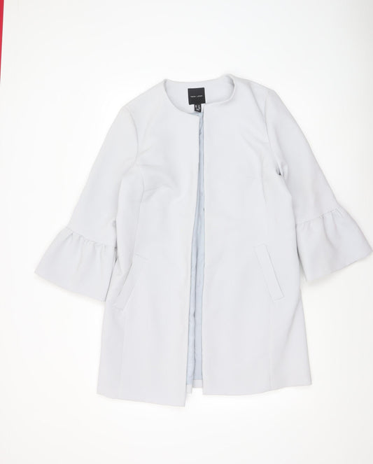 Womens UK Size 12 New Look Grey Overcoat
