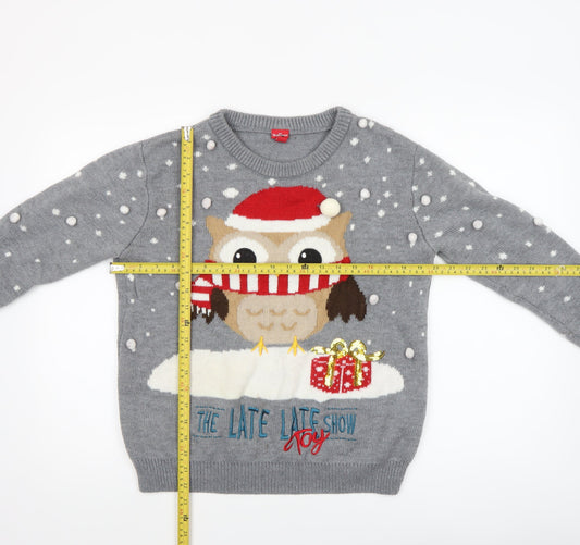 Womens UK Size M The Late Late Toy Show Grey Pullover Jumper