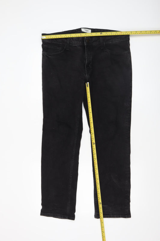 Mens UK Size M PRODUKT Slim Fit Straight Black Jeans