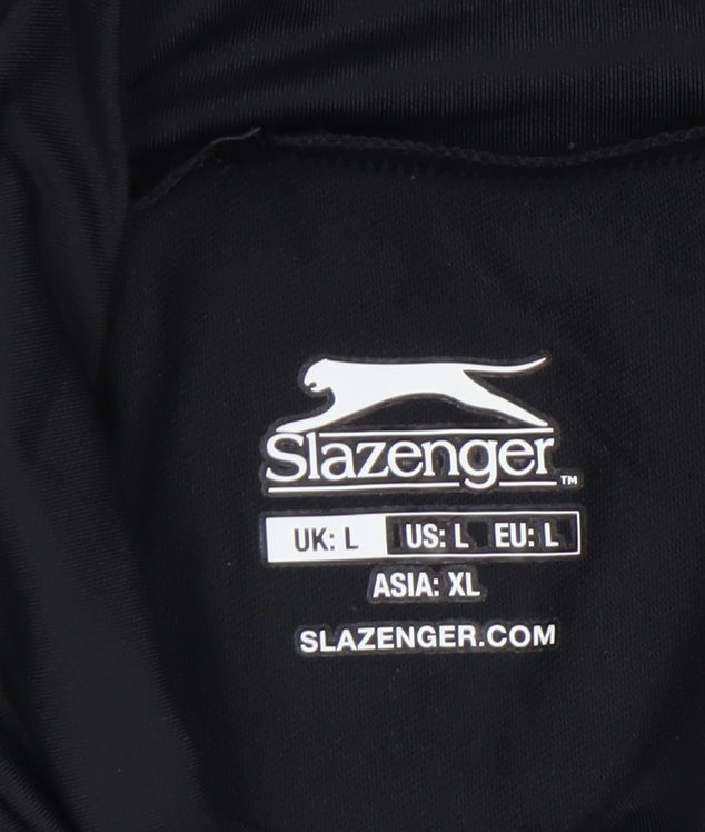 Mens UK Size L Slazenger Black Running & Jogging Gym & Training Football T-Shirt