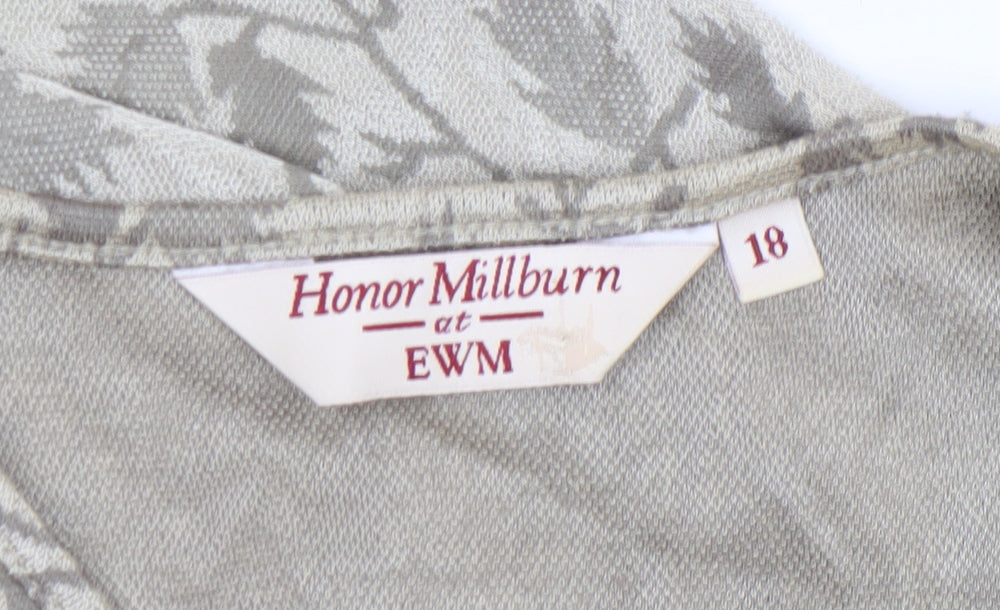 Womens UK Size 18 Honor Millburn at EWM Beige Basic T-Shirt