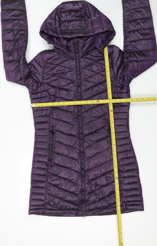 Regatta Women's Purple Long Hooded Puffer Jacket Size 10