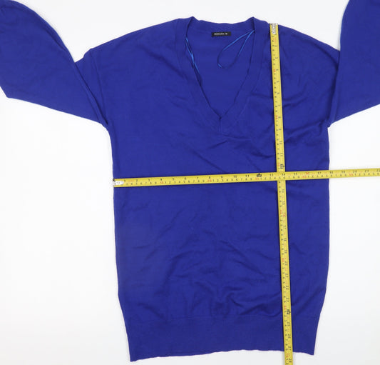 Womens UK Size 10 Roman Blue Pullover Jumper