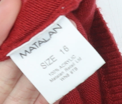 Womens UK Size 16 Matalan Red Pullover Jumper