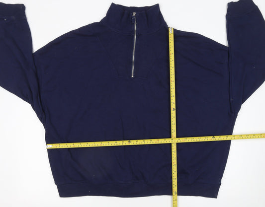 Dunnes Stores Women’s Navy 1/2 Zip Sweatshirt XL Cotton Blend