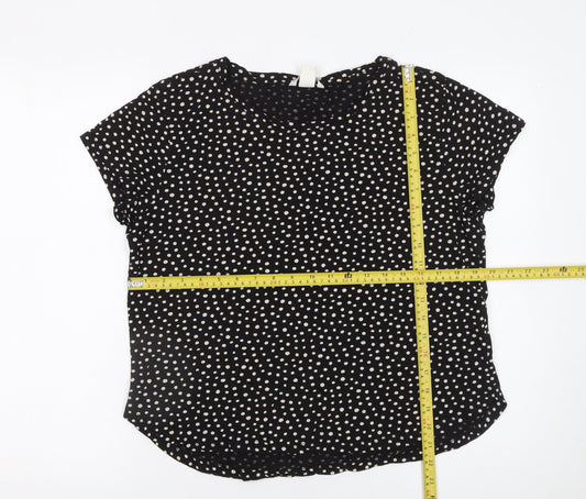 Womens UK Size 12 H&M Black Basic Blouse