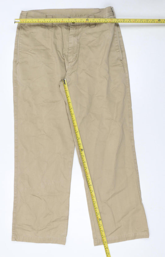 Kartel Men's Beige Chino Trousers 34R Regular Cotton Casual Pants