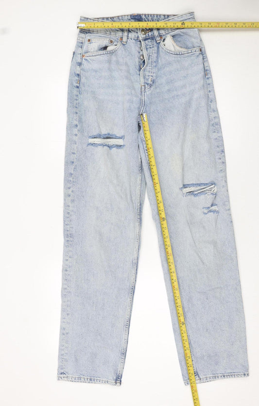 Womens UK Size 8 H&M Regular Fit Mom Blue Jeans