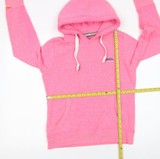 Womens UK Size L Superdry Pink Pullover Hoodie