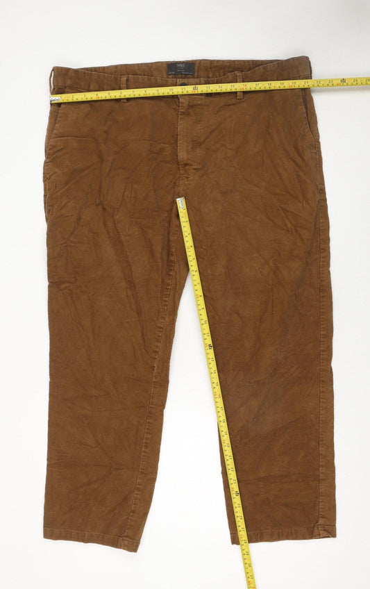 Marks and Spencer Men's Brown Corduroy Chino Trousers 44W 29L