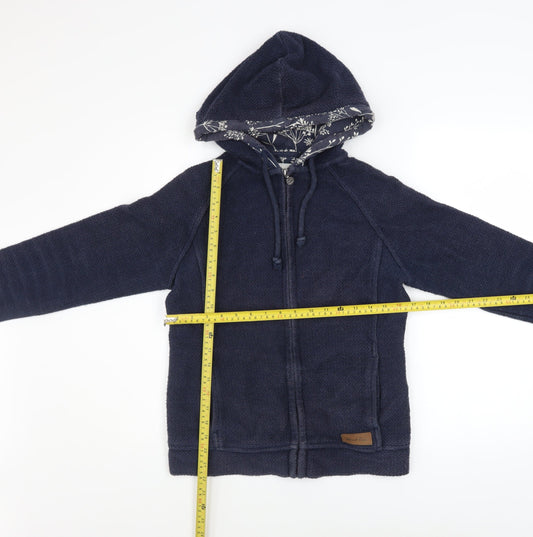 Womens UK Size 8 Weird Fish Blue Full Zip Hoodie