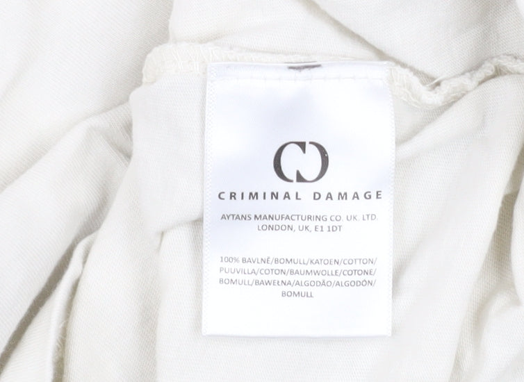 Mens UK Size M Criminal Damage White T-Shirt