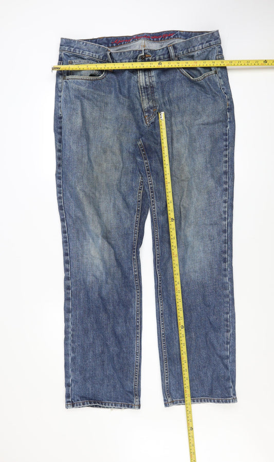 Mens UK Size L Melka Regular Fit Straight Blue Jeans
