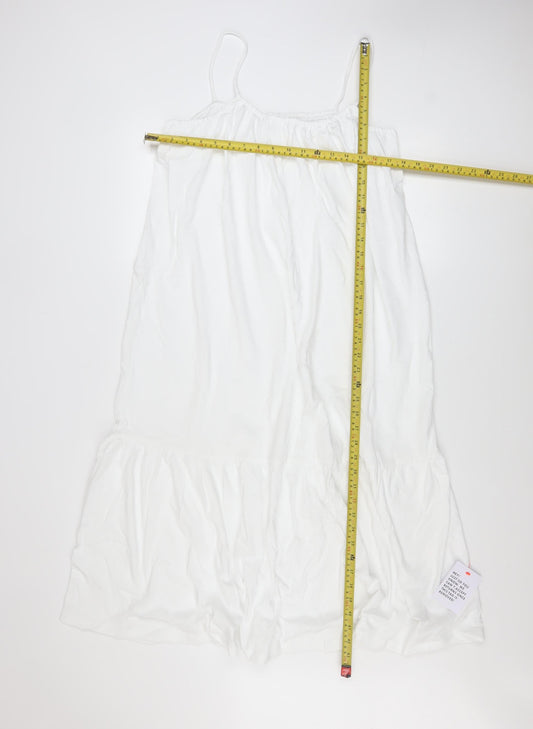 ASOS DESIGN Women’s White Cotton Midi Slip Dress Size 10