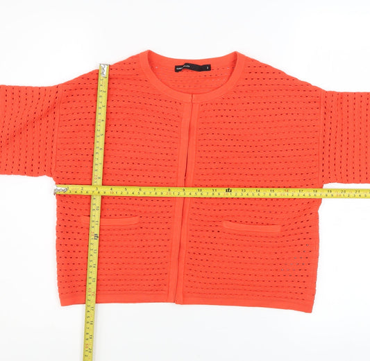 Womens UK Size 10 Karen Millen Orange Cardigan Jumper