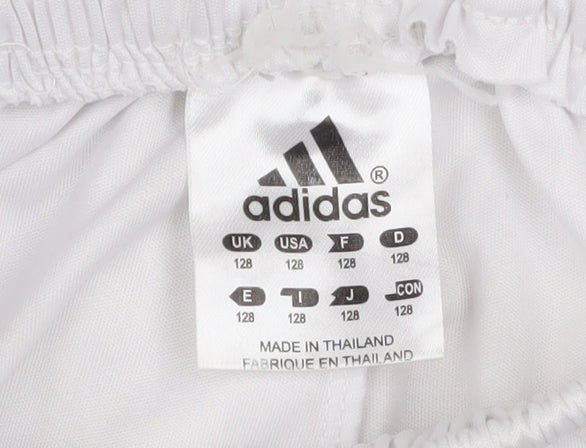 Adidas Boys White Football Shorts Size 128 Real Madrid Athletic Style
