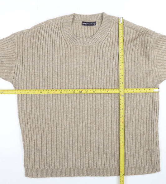 Womens UK Size M Marks and Spencer Beige Pullover Jumper