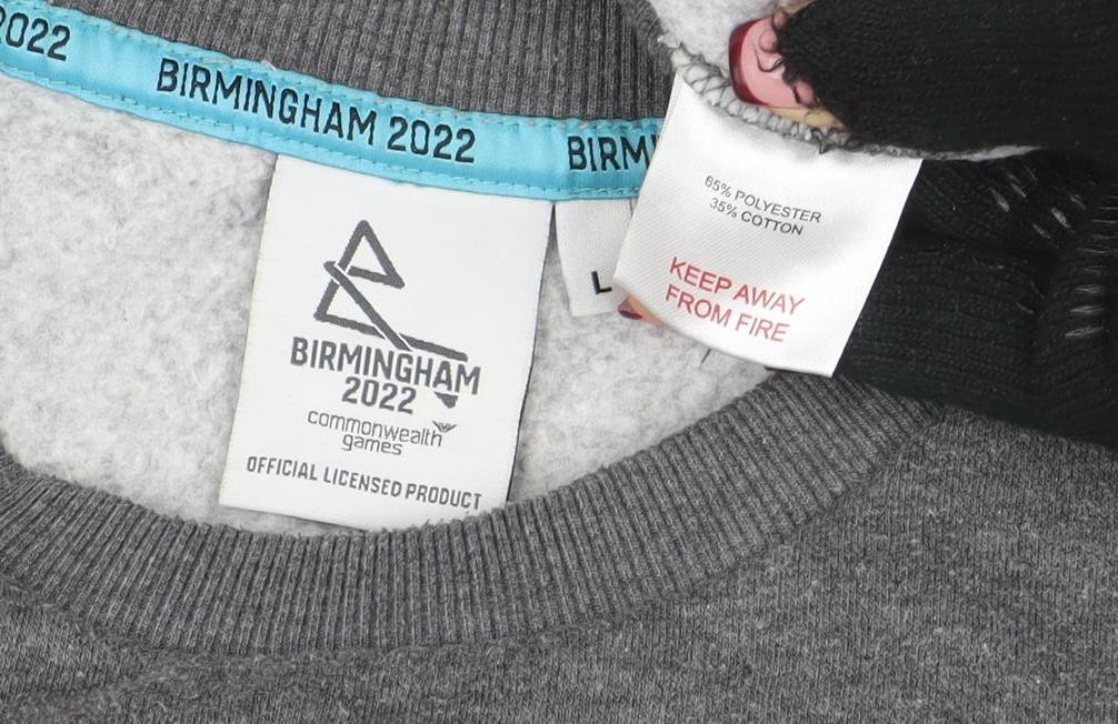 Mens UK Size L Commonwealth Games Grey Pullover Sweatshirt