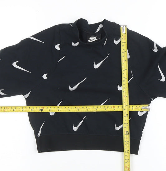 Womens UK Size XS Nike Black Cropped T-Shirt