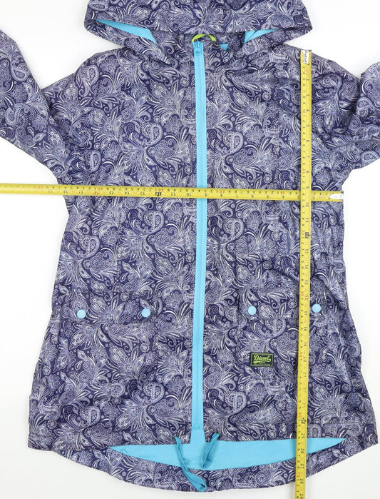 Womens UK Size M Diesel Blue Rain Coat