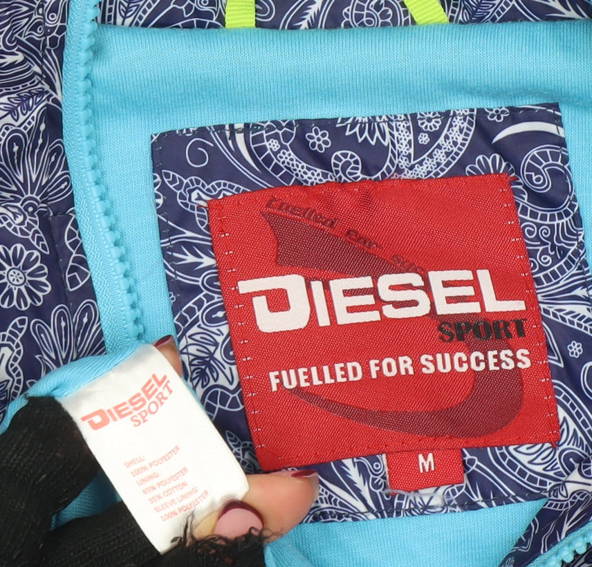 Womens UK Size M Diesel Blue Rain Coat
