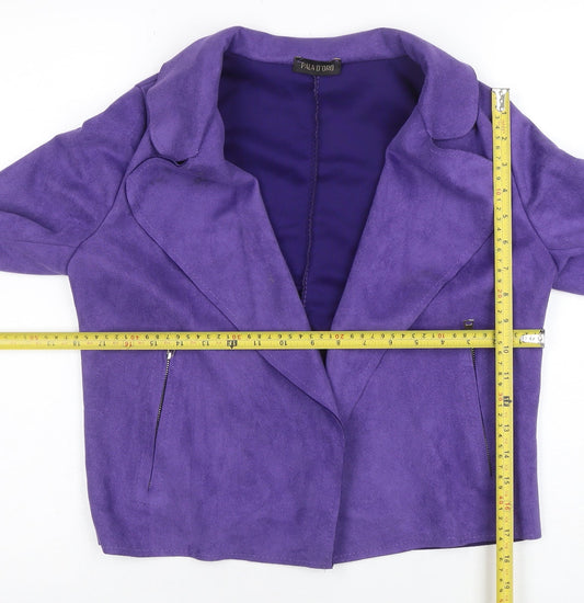 Womens UK Size S Pala D’Oro Purple Biker Coat