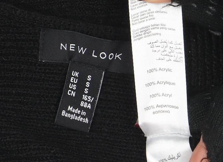 Womens UK Size S New Look Black Pullover Jumper