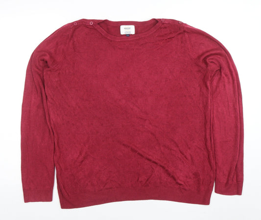 Womens UK Size 18 Maine New England Red Pullover Jumper