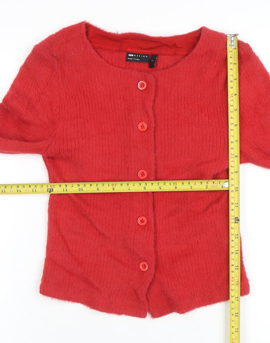 Womens UK Size S ASOS Red Cardigan Jumper