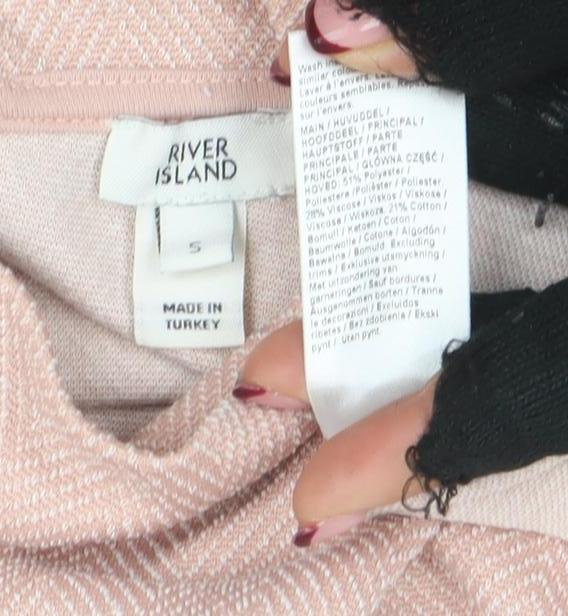 Womens UK Size S River Island Pink Basic Blouse