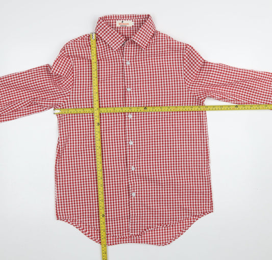 Blossom Costumes Men's Red Check Button-Up Long Sleeve Shirt M