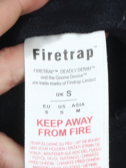 Firetrap Men's Black Full Zip Hoodie Size S Cotton Fleece