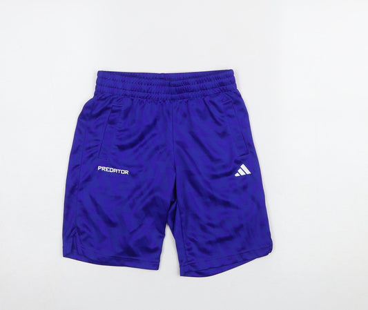 Additional front view of Adidas boys’ blue predator athletic football shorts 9-10 years