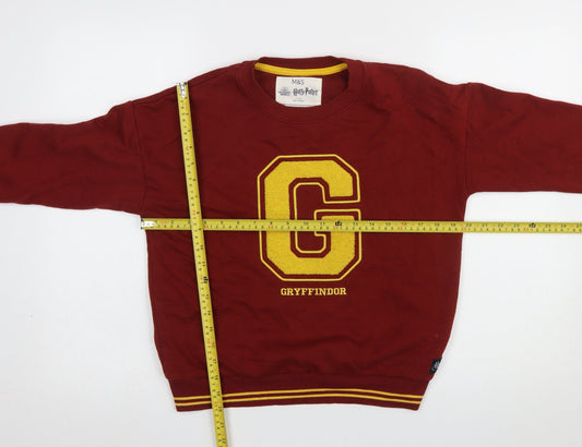 Marks and Spencer Girls Red Gryffindor Harry Potter Pullover Sweatshirt 11-12 Years