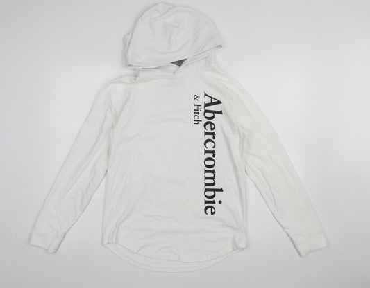 Womens UK Size XS Abercrombie & Fitch White Pullover Hoodie