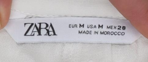Womens UK Size 12 Zara White Tunic Blouse