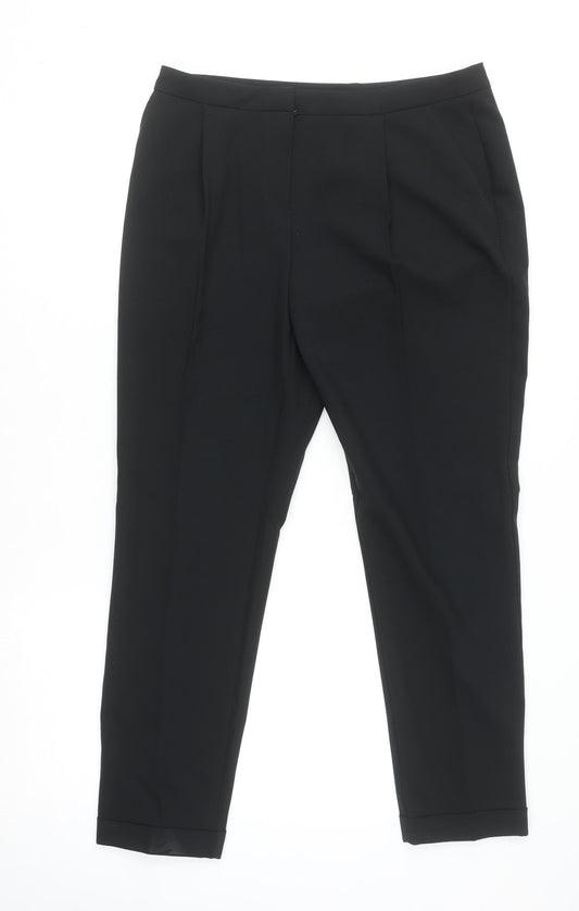 Womens UK Size 10 Dorothy Perkins Regular Fit Cropped Black Trousers