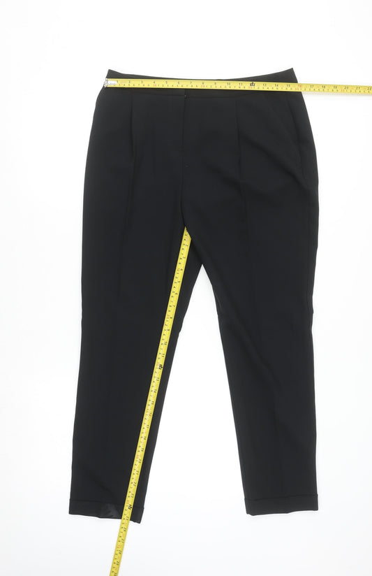 Womens UK Size 10 Dorothy Perkins Regular Fit Cropped Black Trousers